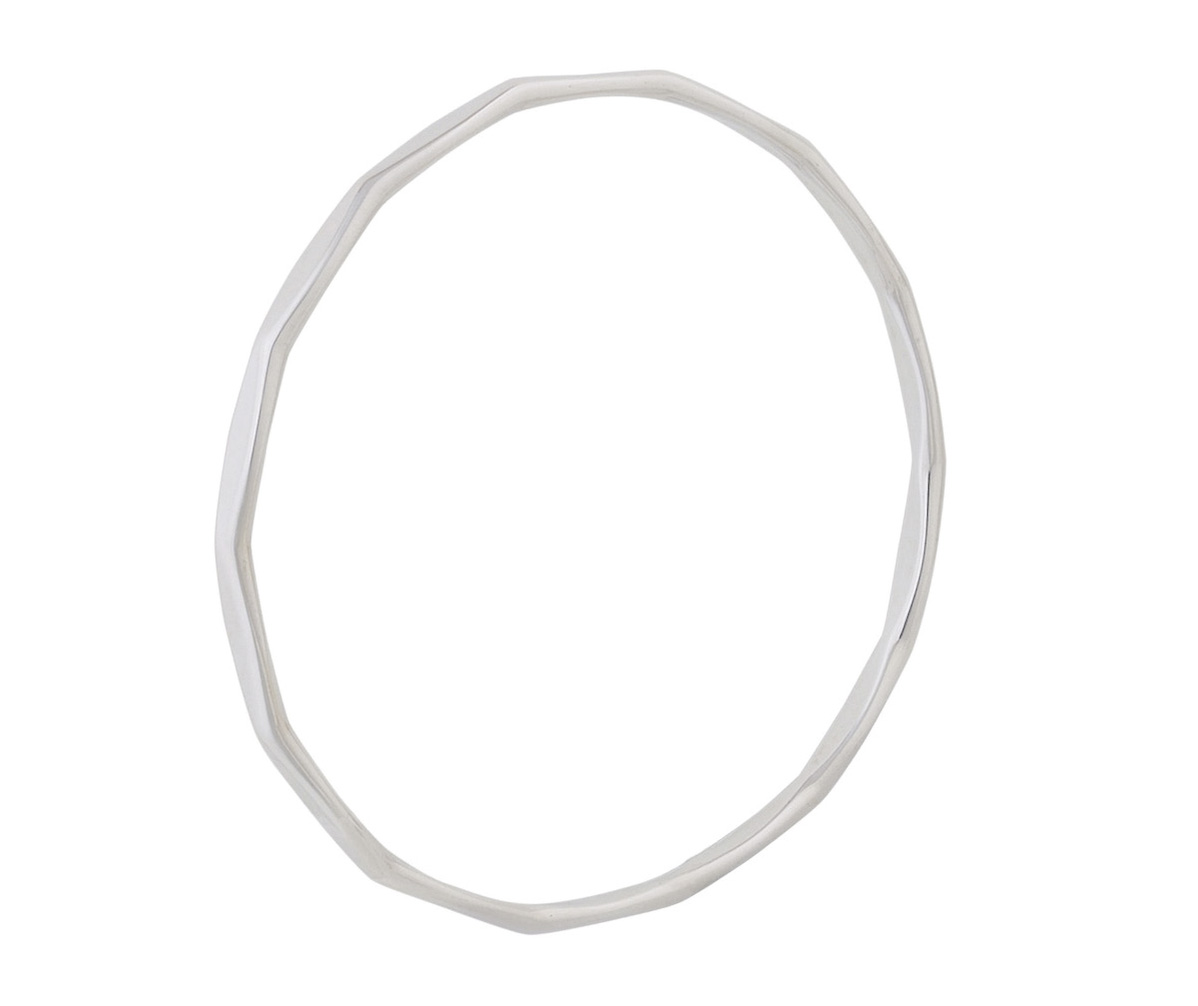 Silver Faceted Bangle - Howells Jewellers