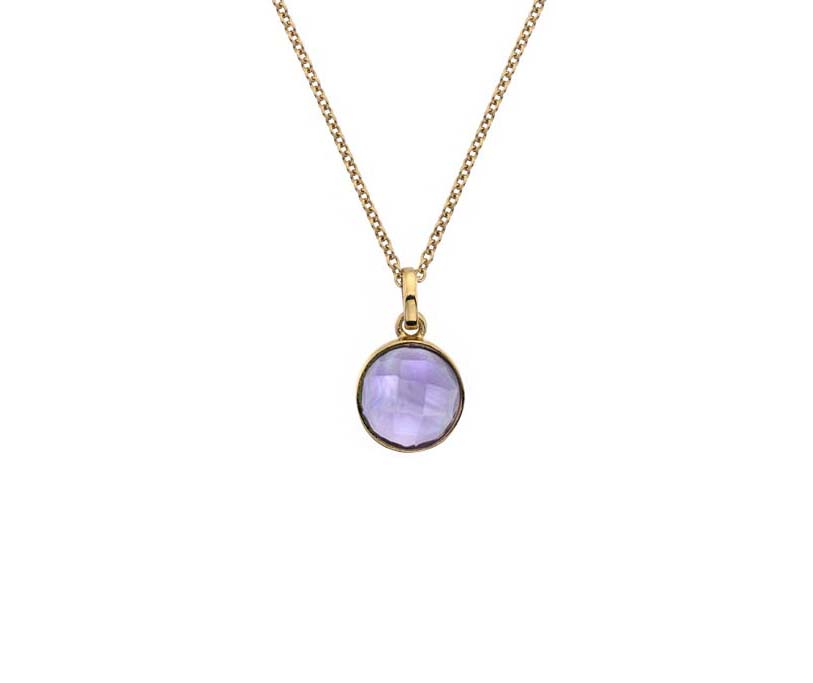 9ct Yellow Gold Amethyst Necklace - Howells Jewellers
